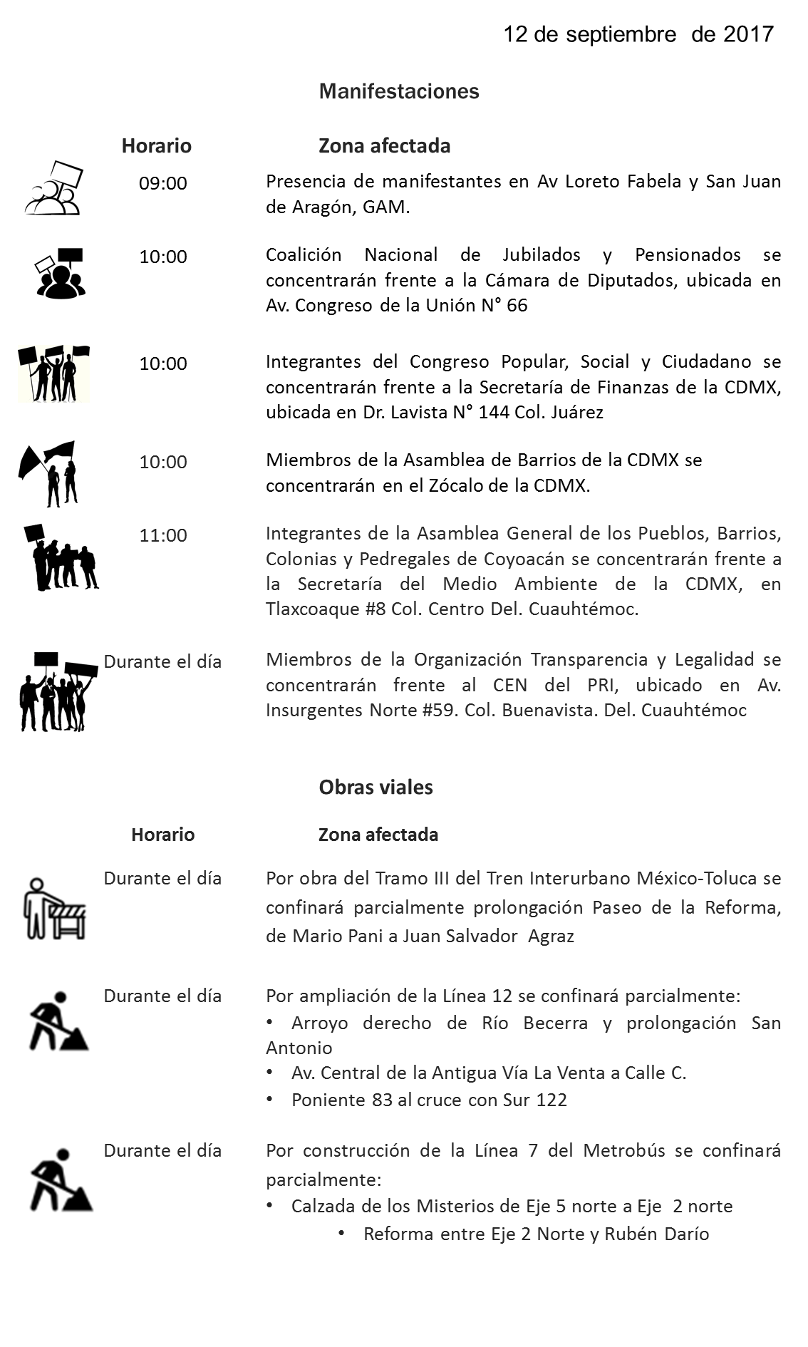 manifestaciones 12 de septiembre