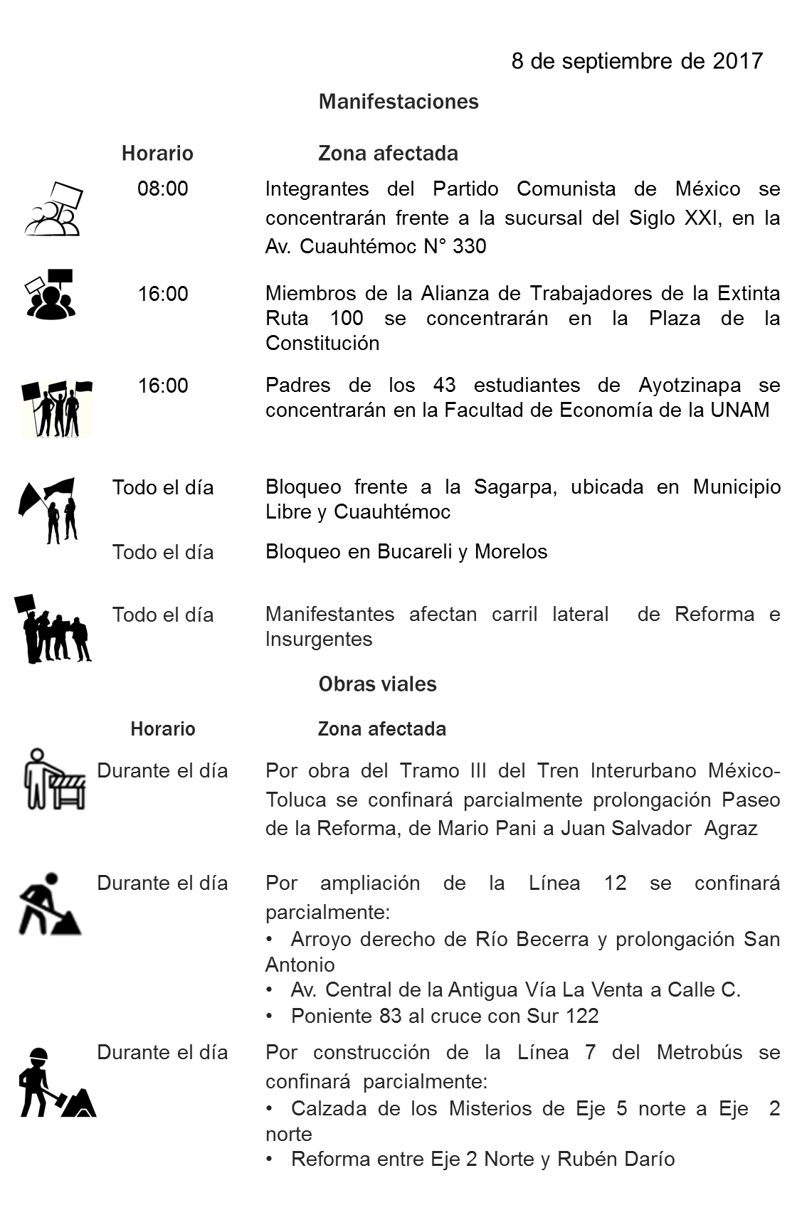 manifestaciones 8 de septiembre